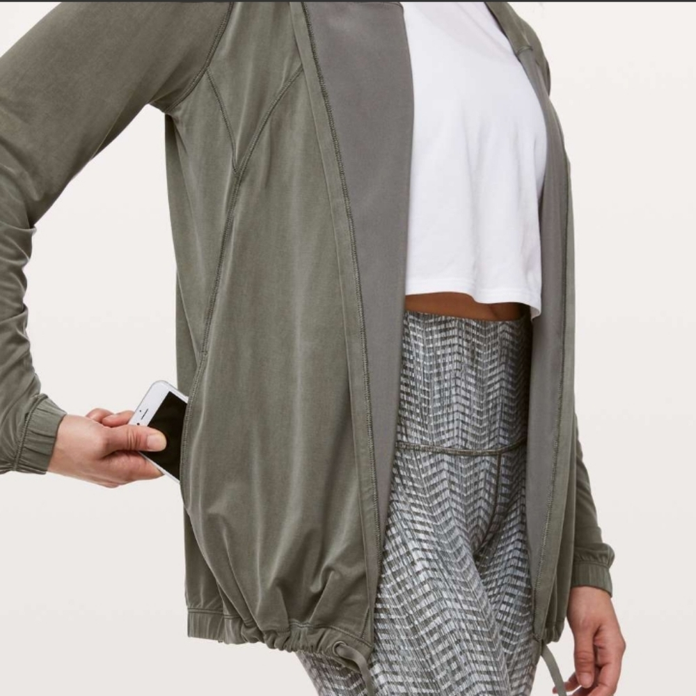 Lululemon Into Something Good Hoodie Jacket Grey Sage 4 - Picture 13 of 14